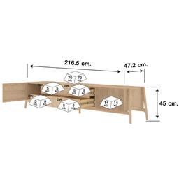 ตู้วางทีวี รุ่นโอกินาว่า ขนาด 216 ซม. - สีไลท์ วู้ด