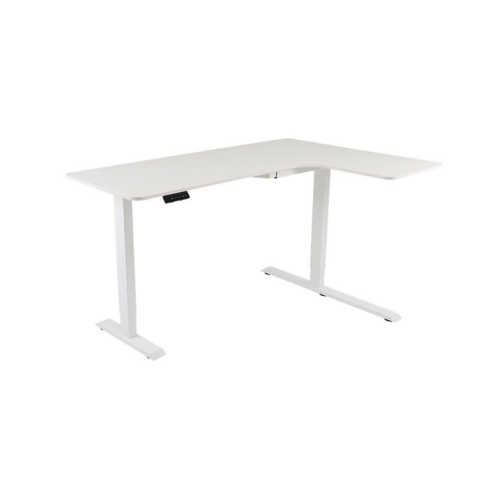 โต๊ะทำงานปรับระดับไฟฟ้า L-SHAPE รุ่นสแตนเลย์ แอล - สีขาว