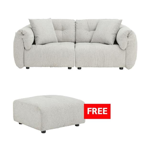 ซื้อโซฟาผ้า 2 ที่นั่ง รุ่นไมลีย์ แถมฟรี! สตูลผ้า รุ่นไมลีย์