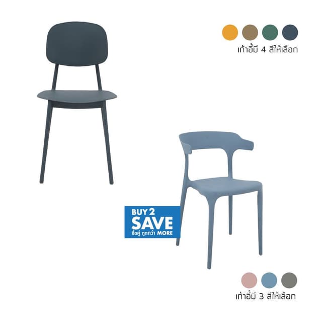 ซื้อเก้าอี้พลาสติก 2 ชิ้น ราคาพิเศษ! (เฉพาะรุ่นที่กำหนด)