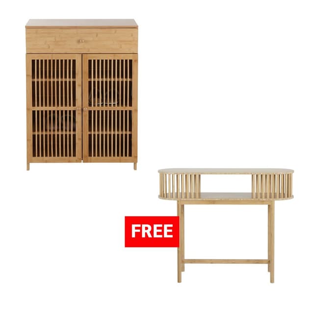 ซื้อตู้รองเท้า 4 ชั้นพร้อมลิ้นชัก รุ่นยูโตะ แถมฟรี! โต๊ะคอนโซล รุ่นรอยน์