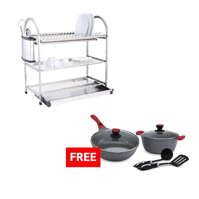 ซื้อที่คว่ำจาน 3 ชั้น รุ่นแอ๊บบอต แถมฟรี! ชุดเครื่องครัว รุ่นเซสโต้ (6 ชิ้น/ชุด)