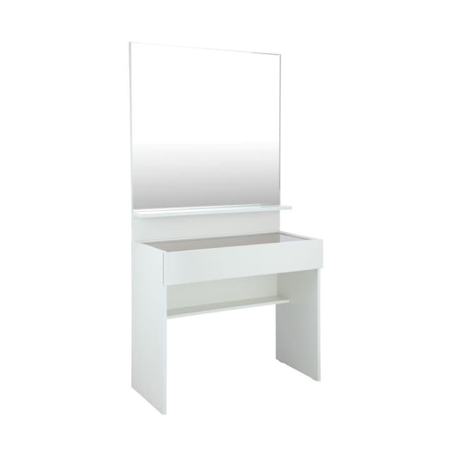 โต๊ะเครื่องแป้งท็อปกระจก รุ่นบลัง - สีขาว