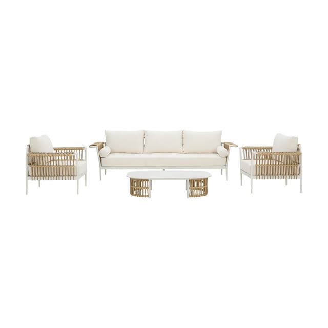 ชุดโซฟาสนาม รุ่นซิซิลี - สีธรรมชาติ/ขาว