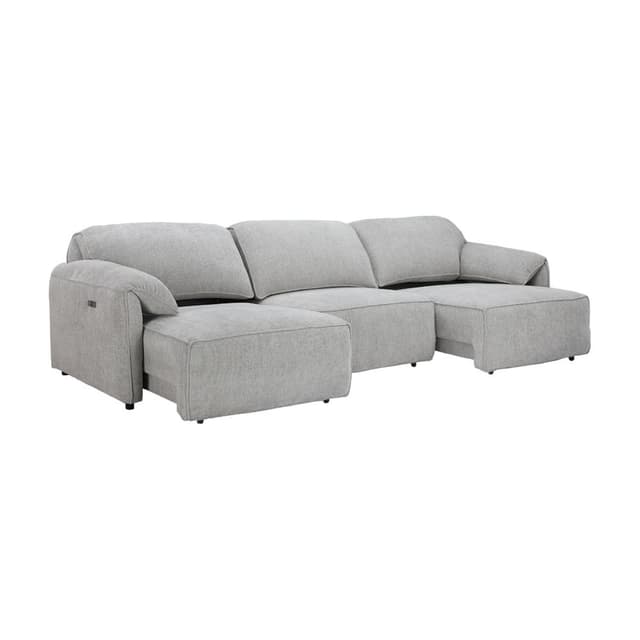 โซฟาผ้าปรับนอนไฟฟ้า 3 ที่นั่ง รุ่นเบเวอร์ลี่ - สีเทา