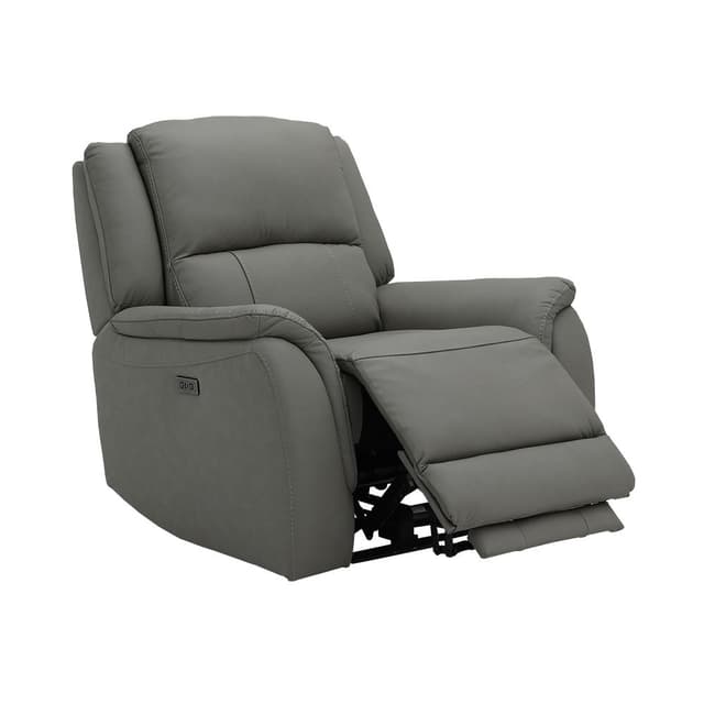 โซฟาหนังแท้ผิวสัมผัสปรับระดับไฟฟ้า 1 ที่นั่ง รุ่นโรแบร์โต้ - สีลาวา เกรย์