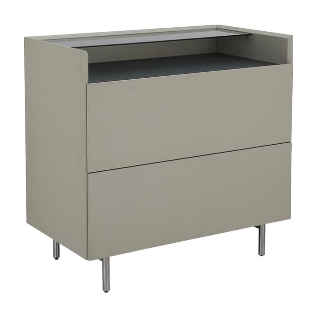 ตู้ 2 ลิ้นชัก รุ่นสตาร์ไลท์ ขนาด 90 ซม. - สีโทปอ่อน/ดำ