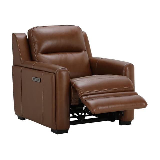 โซฟาหนังแท้ผิวสัมผัสปรับระดับไฟฟ้า 1 ที่นั่ง รุ่นลูซิโอ - สีบราวนีส์ บราวน์