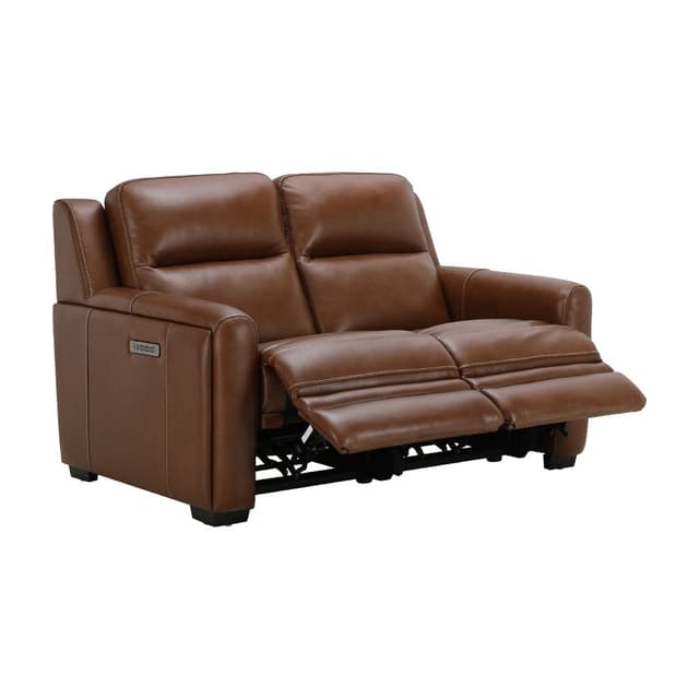 โซฟาหนังแท้ผิวสัมผัสปรับระดับไฟฟ้า 2 ที่นั่ง รุ่นลูซิโอ - สีบราวนีส์ บราวน์