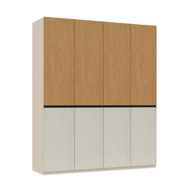 ตู้เสื้อผ้า 4 บาน (บานสะวันนา) รุ่นพาย ขนาด 200 ซม. - สีเบจ