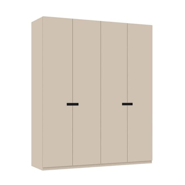 ตู้เสื้อผ้า 4 บาน (บานคลาวด์) รุ่นพาย ขนาด 200 ซม. - สีเบจ