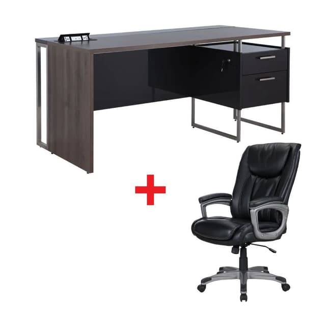 ซื้อโต๊ะผู้บริหาร รุ่นโนเบิล ขนาด 160 ซม. พร้อมเก้าอี้สำนักงานพนักพิงสูง รุ่นโคเปอร์ ราคาพิเศษ!