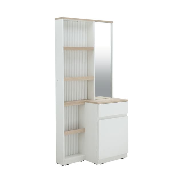 โต๊ะเครื่องแป้งแบบยืน รุ่นมินิมอล - สีขาว/เลอบาน่า โอ๊ค