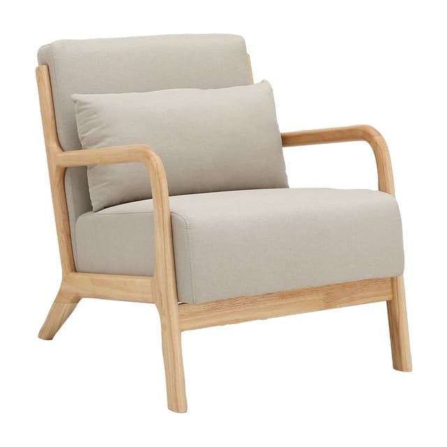 โซฟาผ้า 1 ที่นั่ง รุ่นอาโอโมริ - สีเบจ