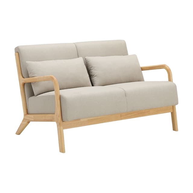 โซฟาผ้า 2 ที่นั่ง รุ่นอาโอโมริ - สีเบจ