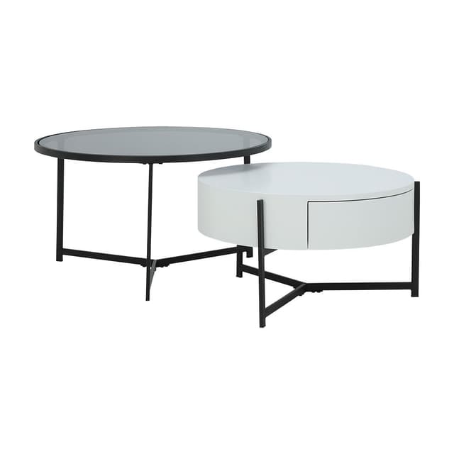 โต๊ะ Nesting รุ่นโยโย่ (2 ชิ้น/ชุด) - สีขาว/ดำ