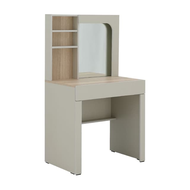 โต๊ะเครื่องเเป้ง รุ่นเมลเบิร์น ขนาด 80 ซม. - สีหินทราย/เลอบาน่า โอ๊ค