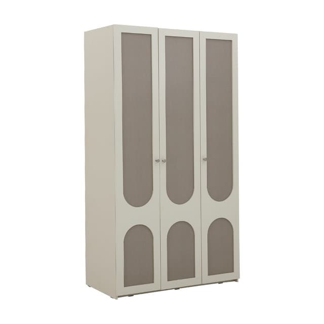 ตู้เสื้อผ้า 3 บาน รุ่นฟลอเรนซ์ - สีขาวงาช้าง/แฟบริค วูล