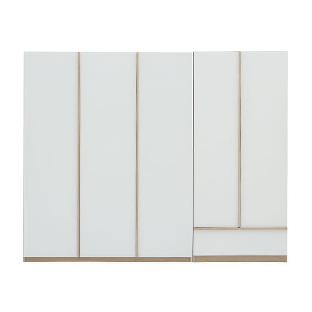 ตู้เสื้อผ้า 3 บาน และ 2 บาน รุ่นซิโน่-O+ซิโน่-B - สีเลอบาน่า โอ๊ค/ขาว