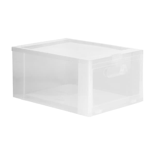 กล่องรองเท้าฝาหน้า รุ่นเลโก้ ขนาด 27 x 36 x 19 ซม. - สีขาว