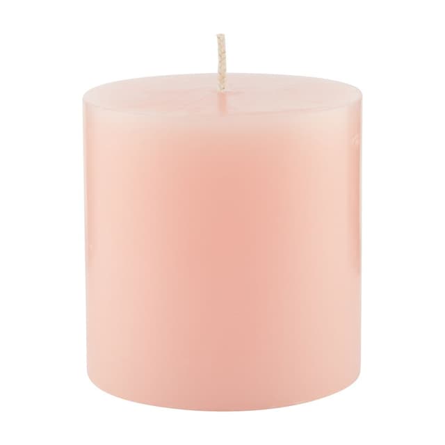 เทียนพิลล่า รุ่น คาเมลล่า ขนาด 3 x 3 นิ้ว - สีชมพู (กลิ่นโรส อีฟ)