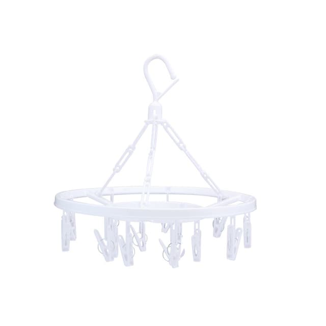 ที่ตากผ้าแบบกลม + ไม้หนีบ 15 ตัว รุ่น แครปบี้ - สีขาว