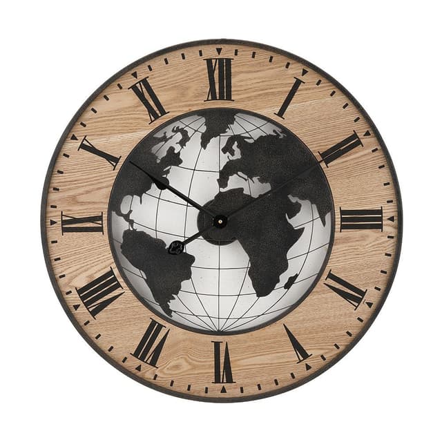นาฬิกาติดผนัง รุ่นอาร์เดรีย ขนาด 24 นิ้ว - สีลายไม้ธรรมชาติ/ดำ