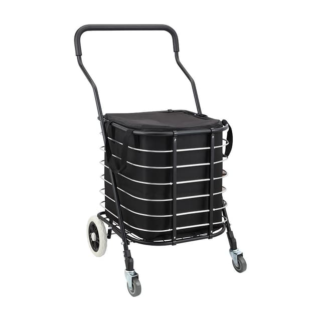 รถเข็นช้อปปิ้งและถุงผ้า รุ่นอินดิก้าร์ - สีเงิน/ดำ