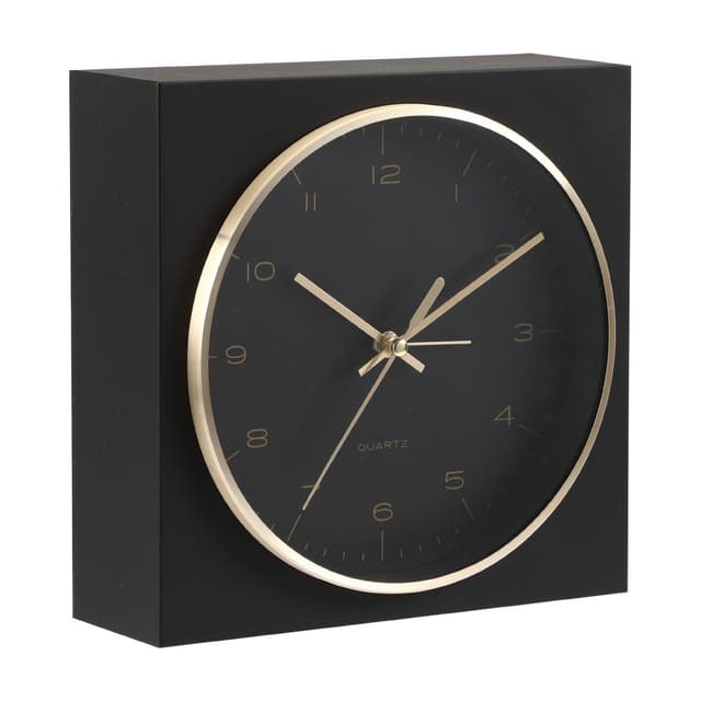 นาฬิกาปลุก รุ่นดักลาส ขนาด 6.5 นิ้ว - สีดำ/ทอง