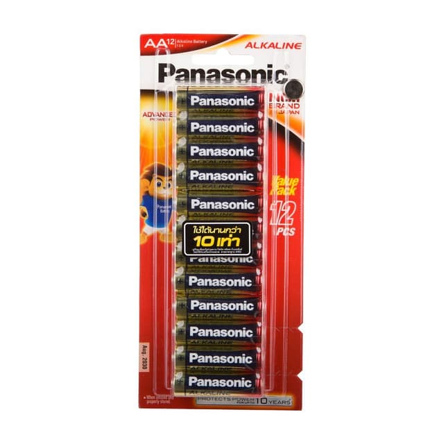 ถ่านอัลคาไลน์ รุ่นพานาโซนิค AA PACK 12 - สีแดง