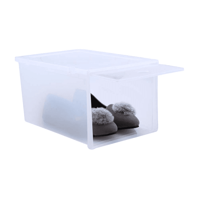 กล่องรองเท้าฝาสไลด์บน รุ่นโบลิเวีย ไซส์ M (2 ชิ้น/ชุด) - สีใสโปร่ง