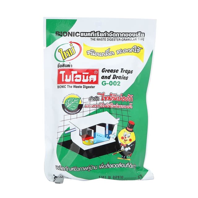 แบคทีเรียกำจัดกากของเสีย รุ่นไบโอนิค จี 002 ชนิดเกล็ด 100 กรัม - สีเขียว