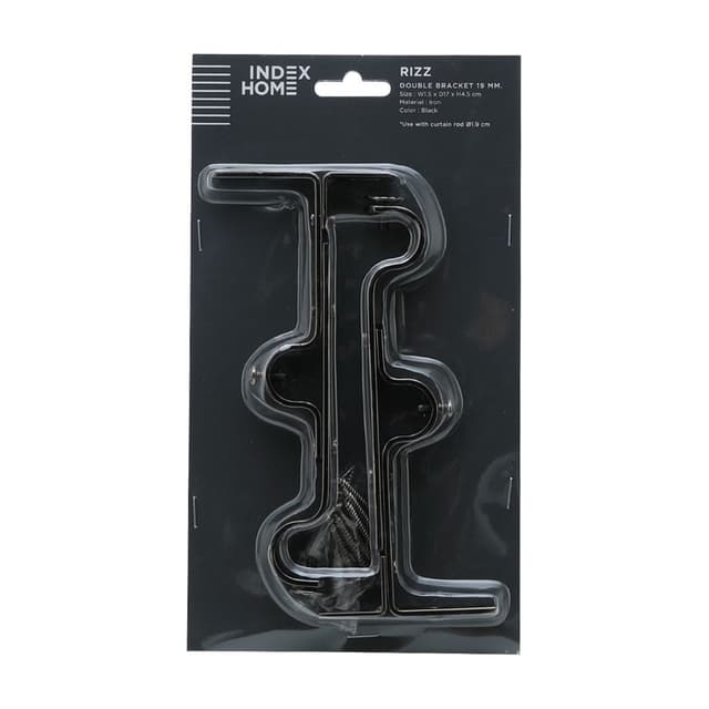 ขาจับรางม่าน 2 ชั้น รุ่นริซ 19 มม. - สีดำ