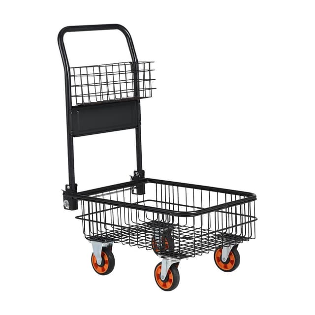 รถเข็น+ตะกร้าอเนกประสงค์พับได้ รุ่นมาร์เก็ต - สีดำ