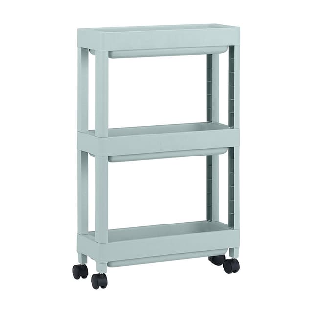 ชั้นวางของ 3 ชั้น พร้อมล้อ รุ่นอีโค่ - สีเขียว