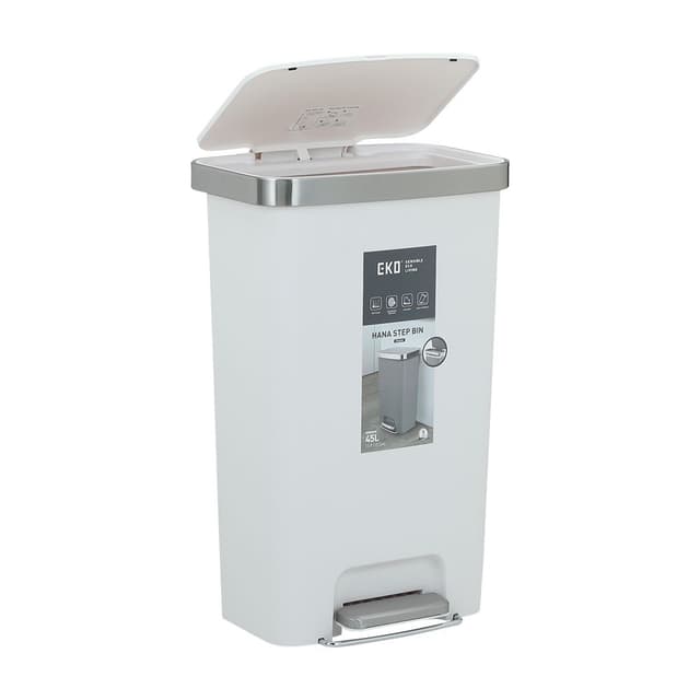 ถังขยะแบบเหยียบ รุ่นเอโกะ ขนาด 45 ลิตร - สีขาว
