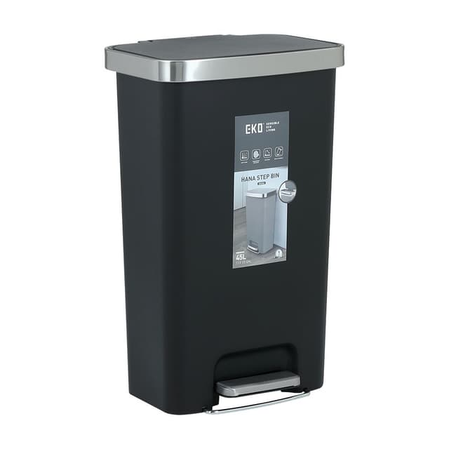 ถังขยะแบบเหยียบ รุ่นเอโกะ ขนาด 45 ลิตร - สีดำ