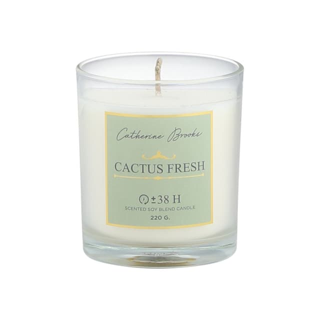 เทียน รุ่นแคทรีนบรู๊คส์ กลิ่นแคตตัสเฟรช - สีเขียว