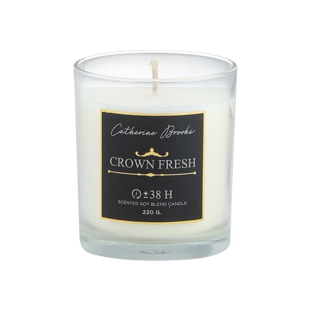 เทียน รุ่นแคทรีนบรู๊คส์ กลิ่นคราวน์ เฟรช - สีดำ