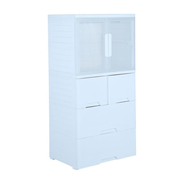 ตู้บานเปิดพร้อมลิ้นชัก 3 ชั้น รุ่นมอตโต้ - สีขาว