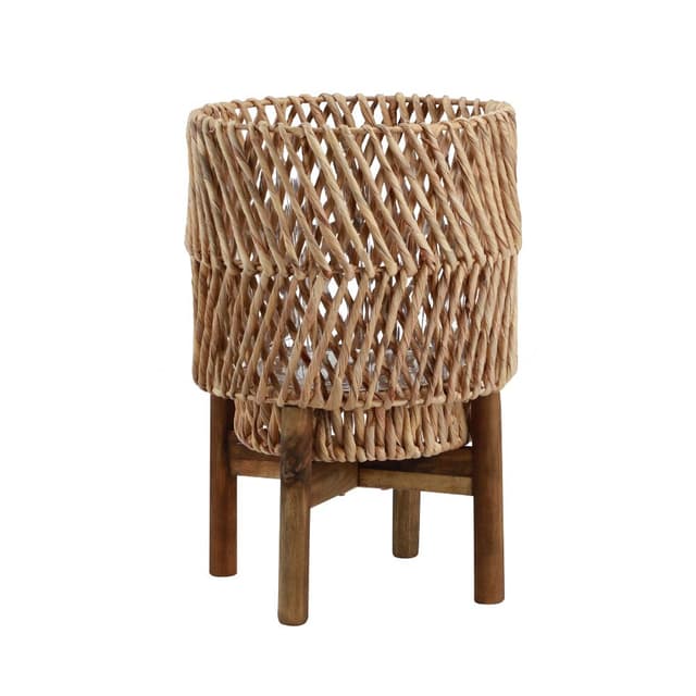 กระถางพร้อมขาตั้ง รุ่นสาน ขนาด 28 x 41 ซม. - สีธรรมชาติ