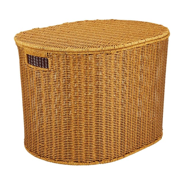 ตะกร้าอเนกประสงค์พร้อมฝาปิด รุ่นสาน ขนาด 55 x 40 x 36 ซม. - สีธรรมชาติ