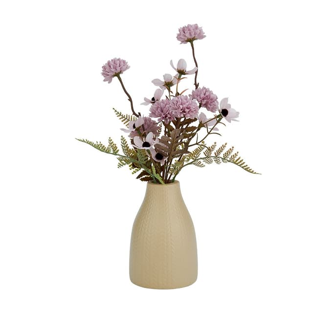 ดอกไม้ในกระถางเซรามิก รุ่นแอบบี้ - สีชมพู/เบจ