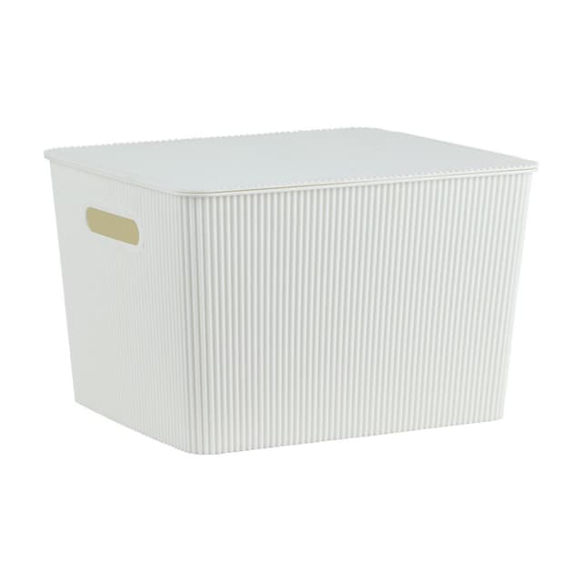 กล่องอเนกประสงค์พร้อมฝาปิด รุ่นเฮเบอร์ ขนาด 18 ลิตร - สีขาว