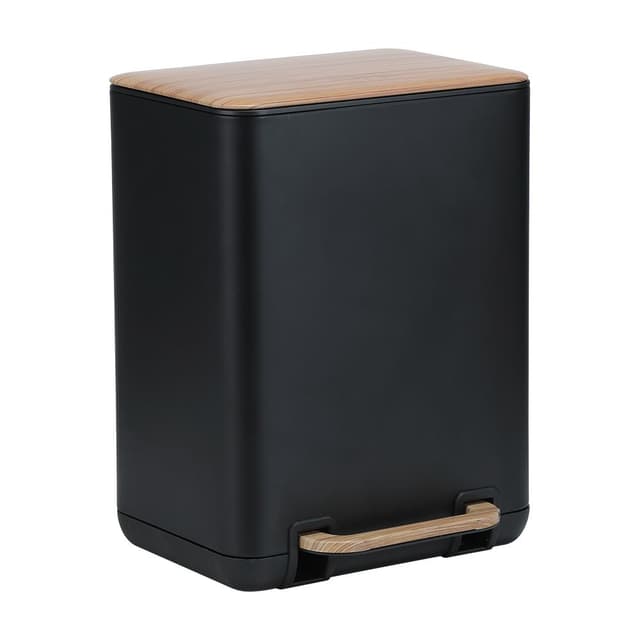 ถังขยะแบบเหยียบ รุ่นไมก้า ขนาด 6 ลิตร - สีดำ/ธรรมชาติ