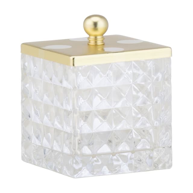 ที่ใส่สำลี รุ่นสก็อต - ใสโปร่ง/ทอง