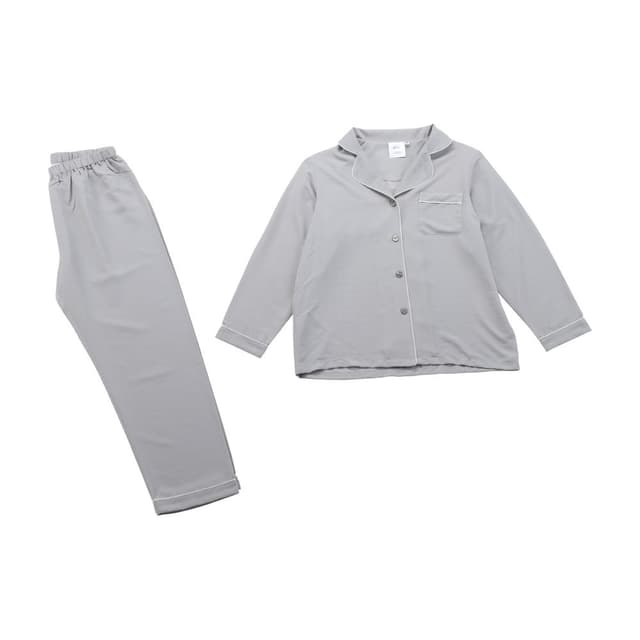 ชุดนอนเสื้อแขนยาวพร้อมกางเกงขายาว รุ่นอันนา - สีเทาอ่อน