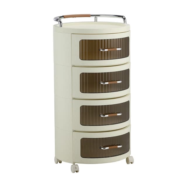 ตู้ลิ้นชักทรงกลม 4 ชั้น รุ่นคอลลี่ - สีครีม