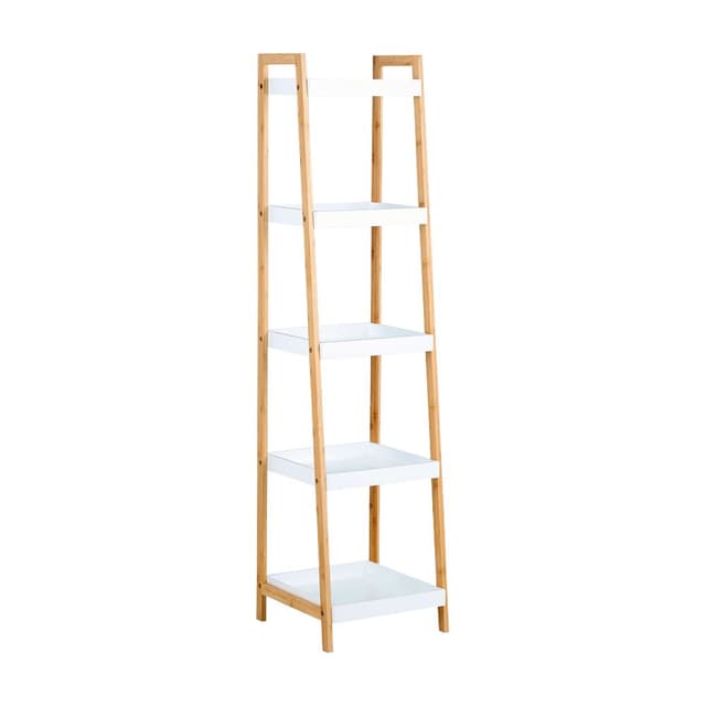 ชั้นวางของ 5 ชั้น รุ่นโนระ ขนาด 35 x 35 x 142 ซม. - สีขาว/ธรรมชาติ