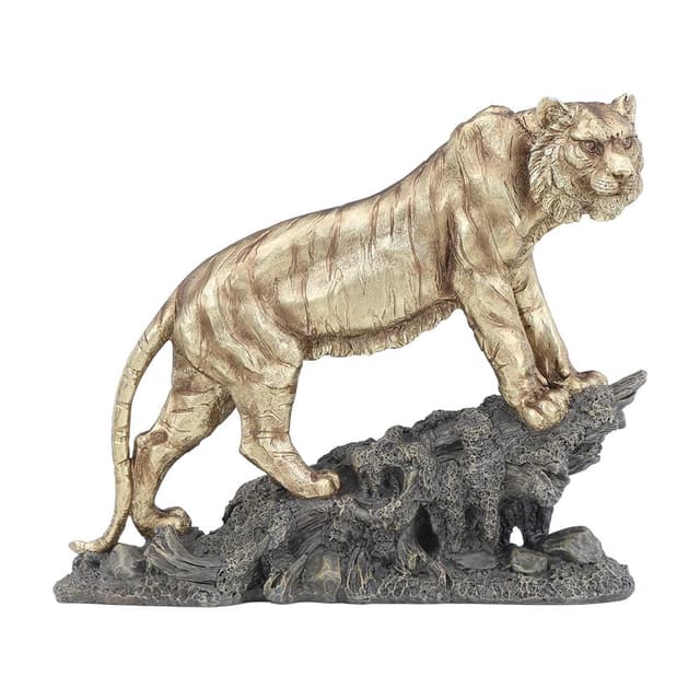 รูปปั้นเสือ รุ่นแกรนด์ไทเกอร์ ขนาด 12.5 นิ้ว - สีทอง/ดำ